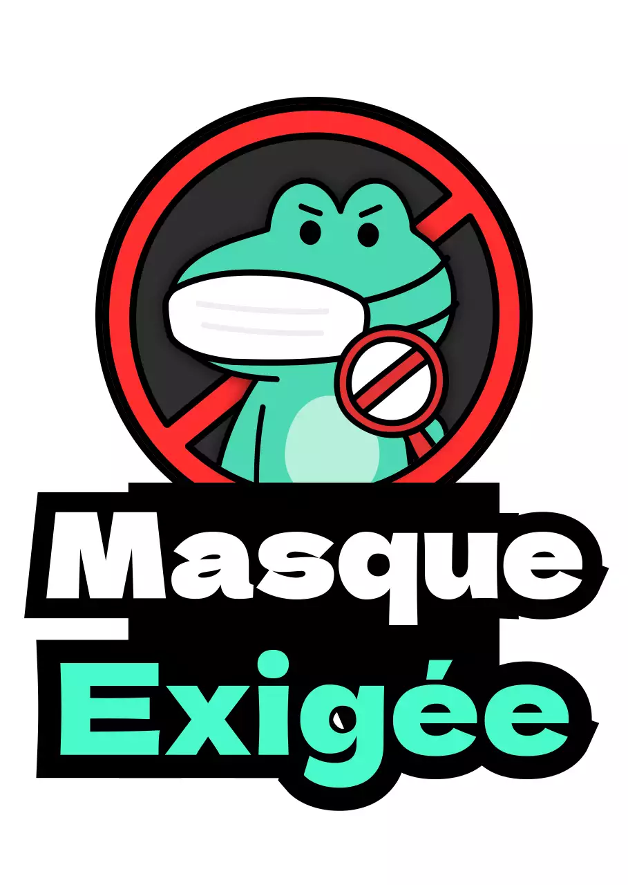 Porter un masque instructions en vert et rouge