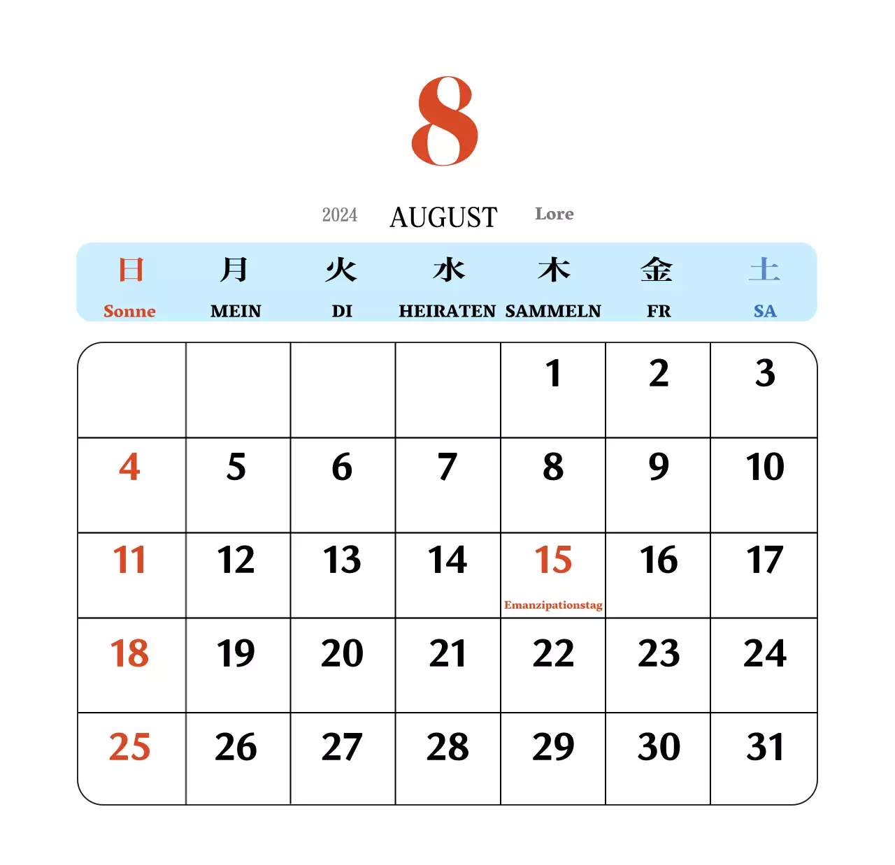 Retro-Konzept Nostalgie-Kalender in rot und blau