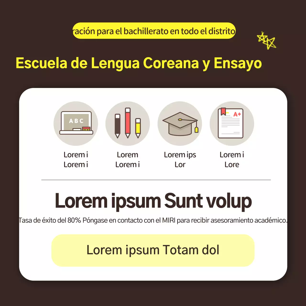 Un simple amarillo y negro interior grado análisis formación escuela reclutamiento promoción