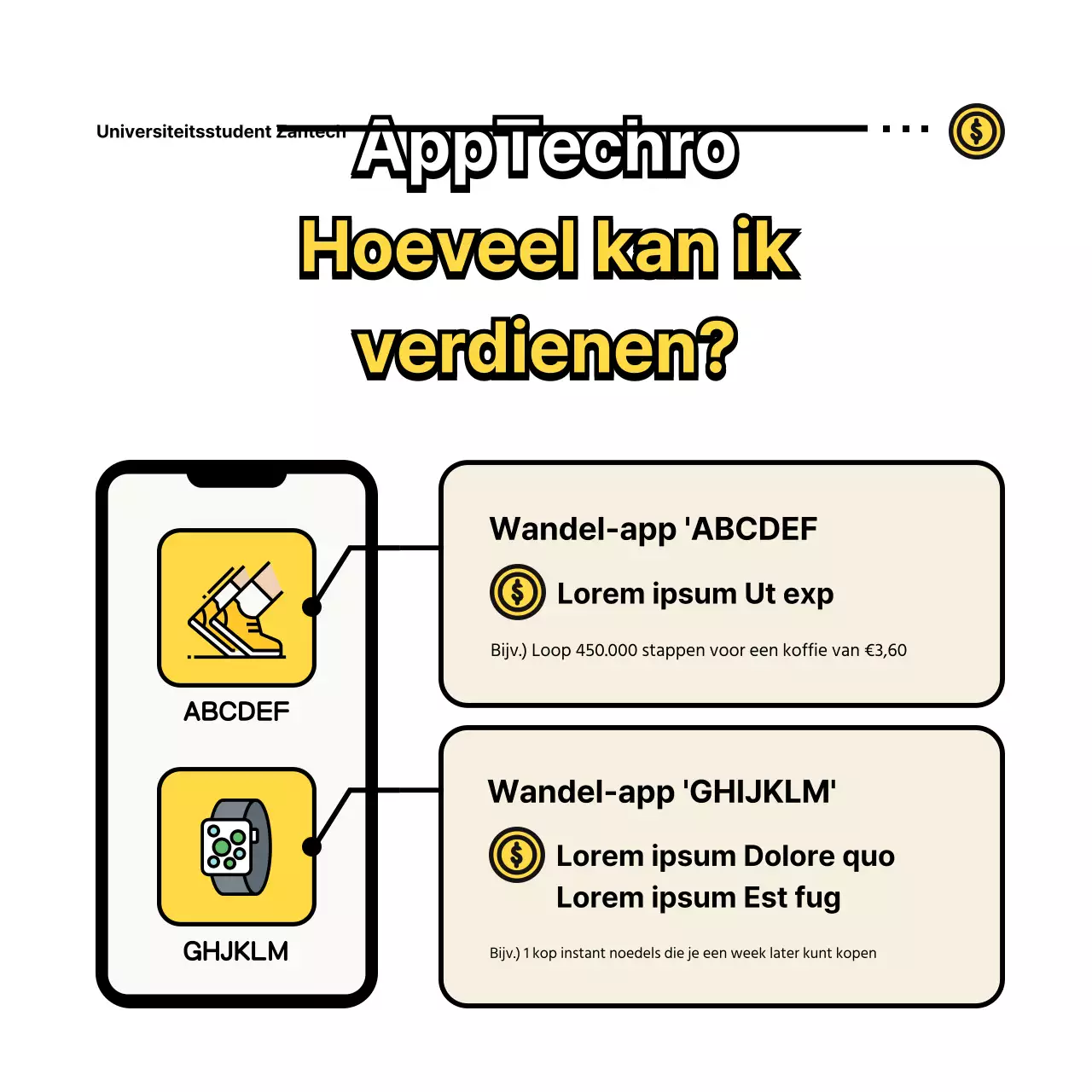 T-shirts voor studenten met leuke gele illustraties