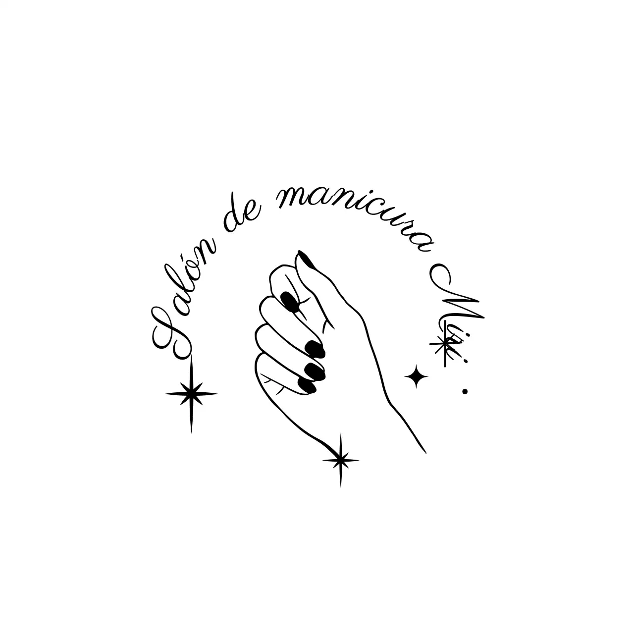 Ilustración emocional de uñas en blanco y negro Concepto de promoción y comercialización de salones de uñas