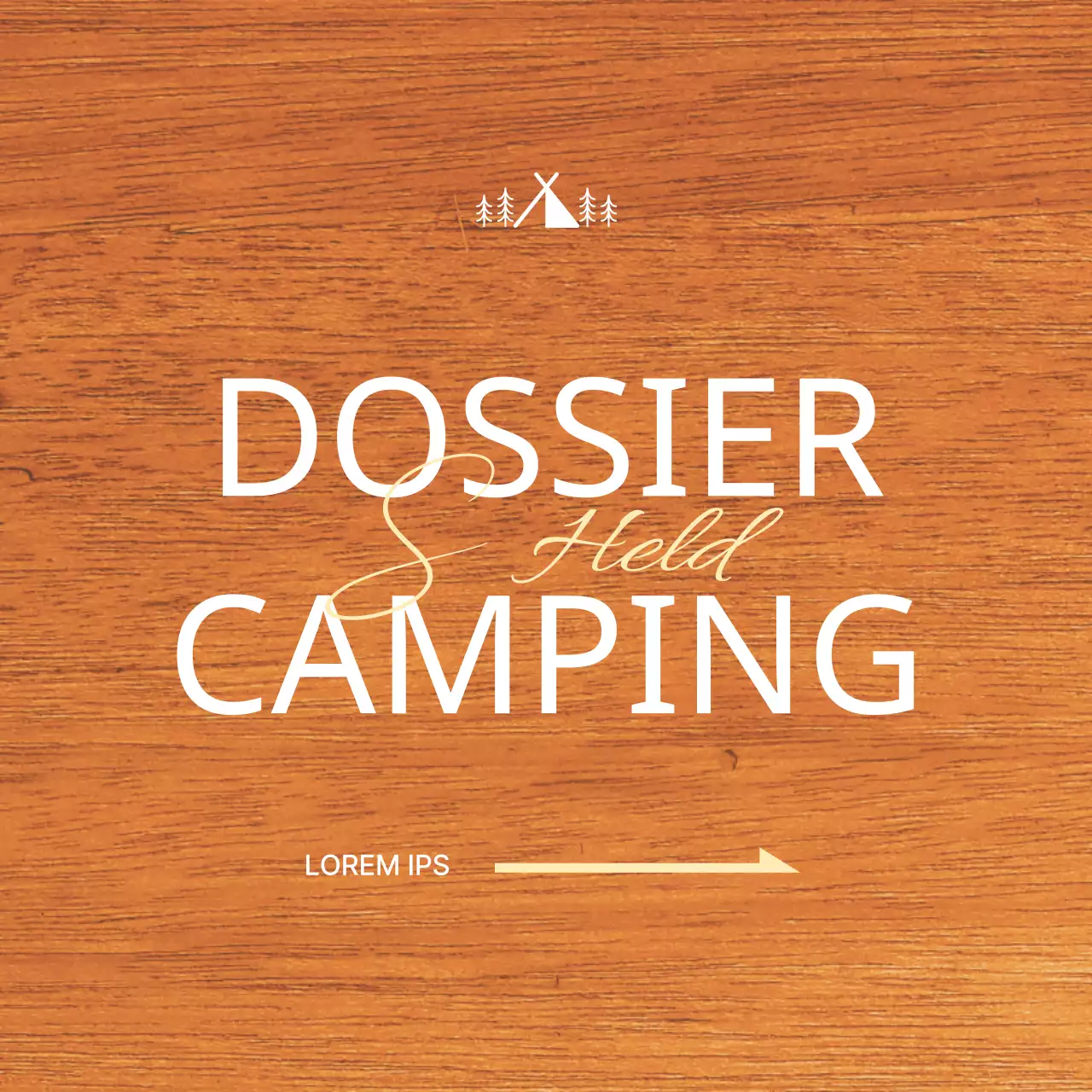 Een locatie voor een campingkantoor met een emotioneel concept met witte en gele campingillustraties