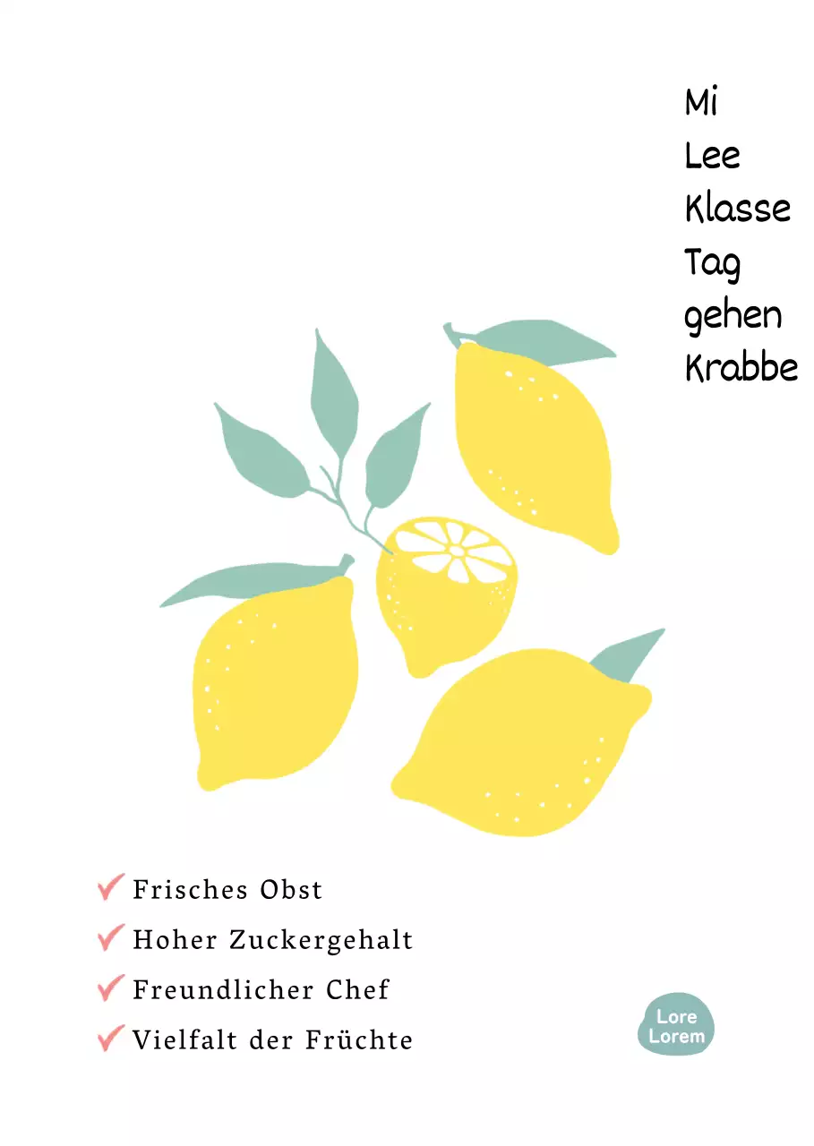 Sentimentale Zitronen-Illustration für ein Obstgeschäft