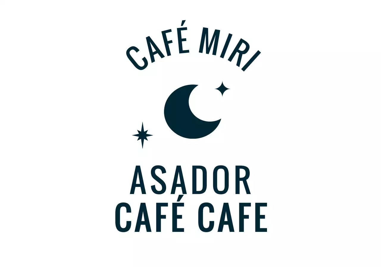 Logotipo de cafetería blanco y limpio