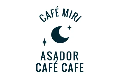 Logotipo de cafetería blanco y limpio