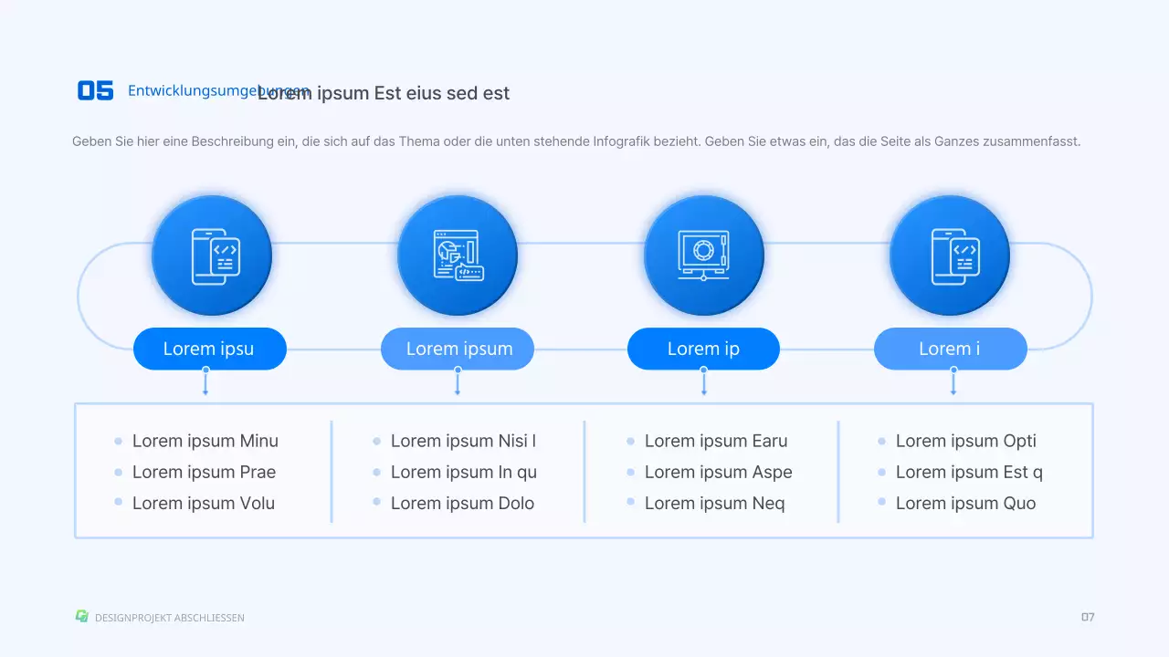 Wissenschaftliche und technische Herausforderung mit blauem dreidimensionalem Formkonzept
