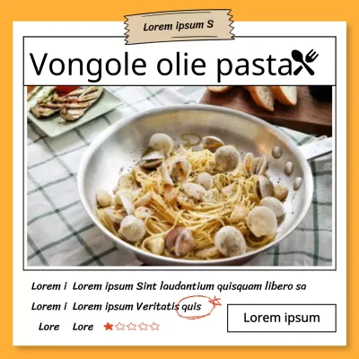 Nette receptsjabloon met oranje notitieconcept