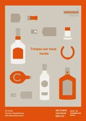Webposter für Hope, eine schlichte, moderne Bar im Pub-Stil in Orange und Braun.