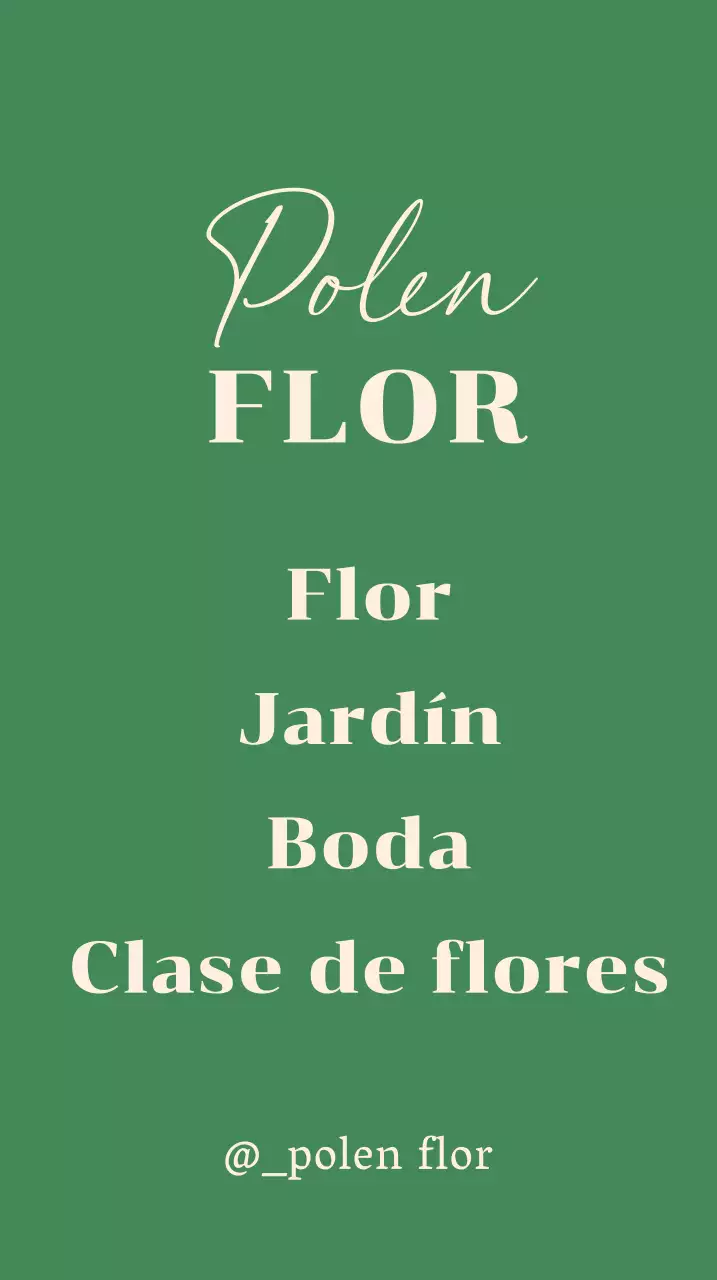Letrero de floristería con ilustraciones botánicas sobre fondo verde