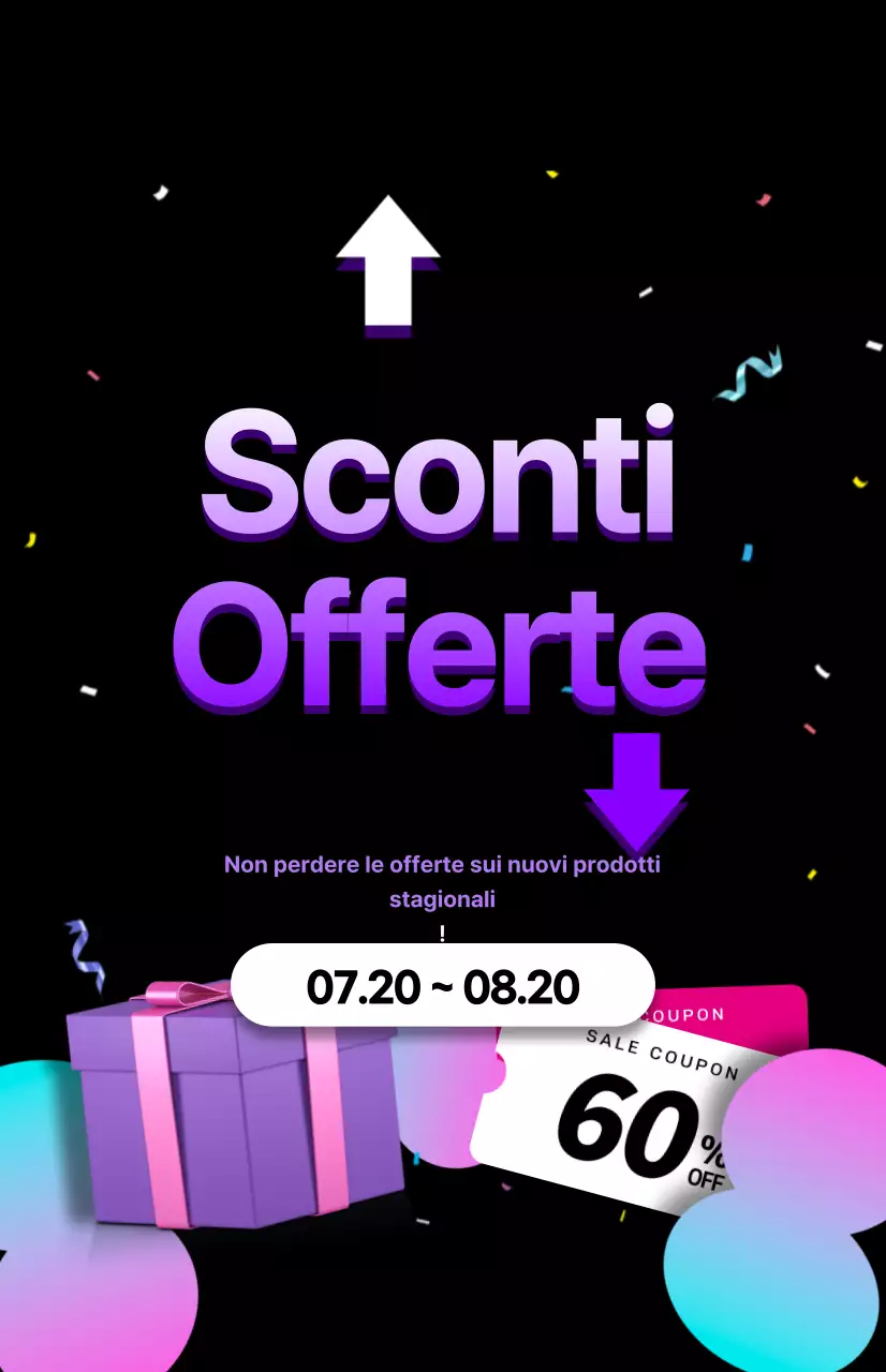 Una vendita pronta per le feste in viola e nero