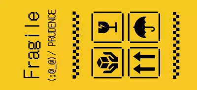 Avis de livraison et avertissements avec un concept pixellisé jaune et noir