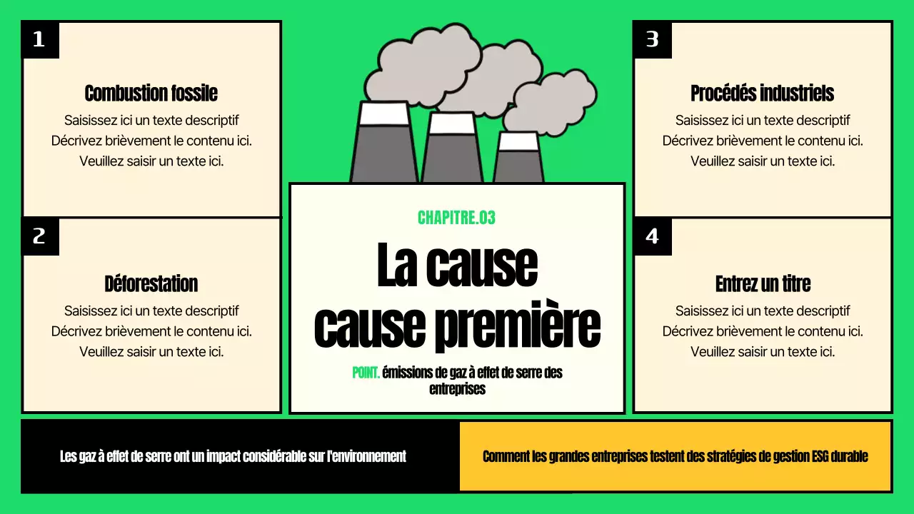 Illustrations mignonnes aux accents verts et jaunes Action en faveur de la GSE et du changement climatique