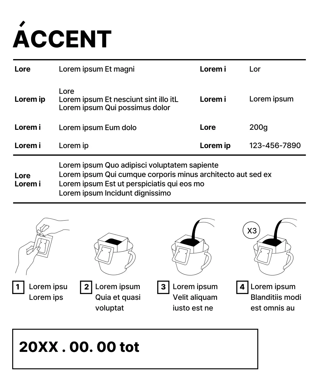 Eenvoudig ontwerp met zwarte vormen als accenten
