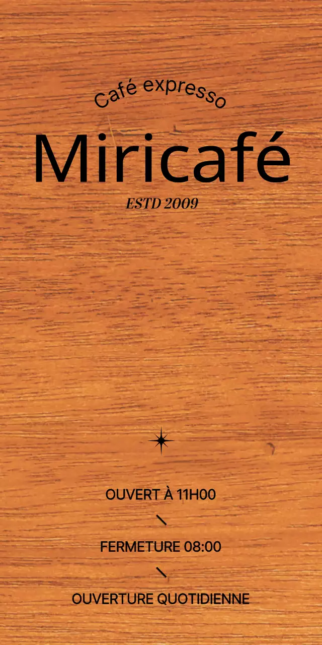 Design simple de café avec texte en noir