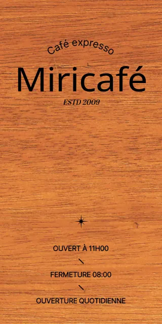 Design simple de café avec texte en noir