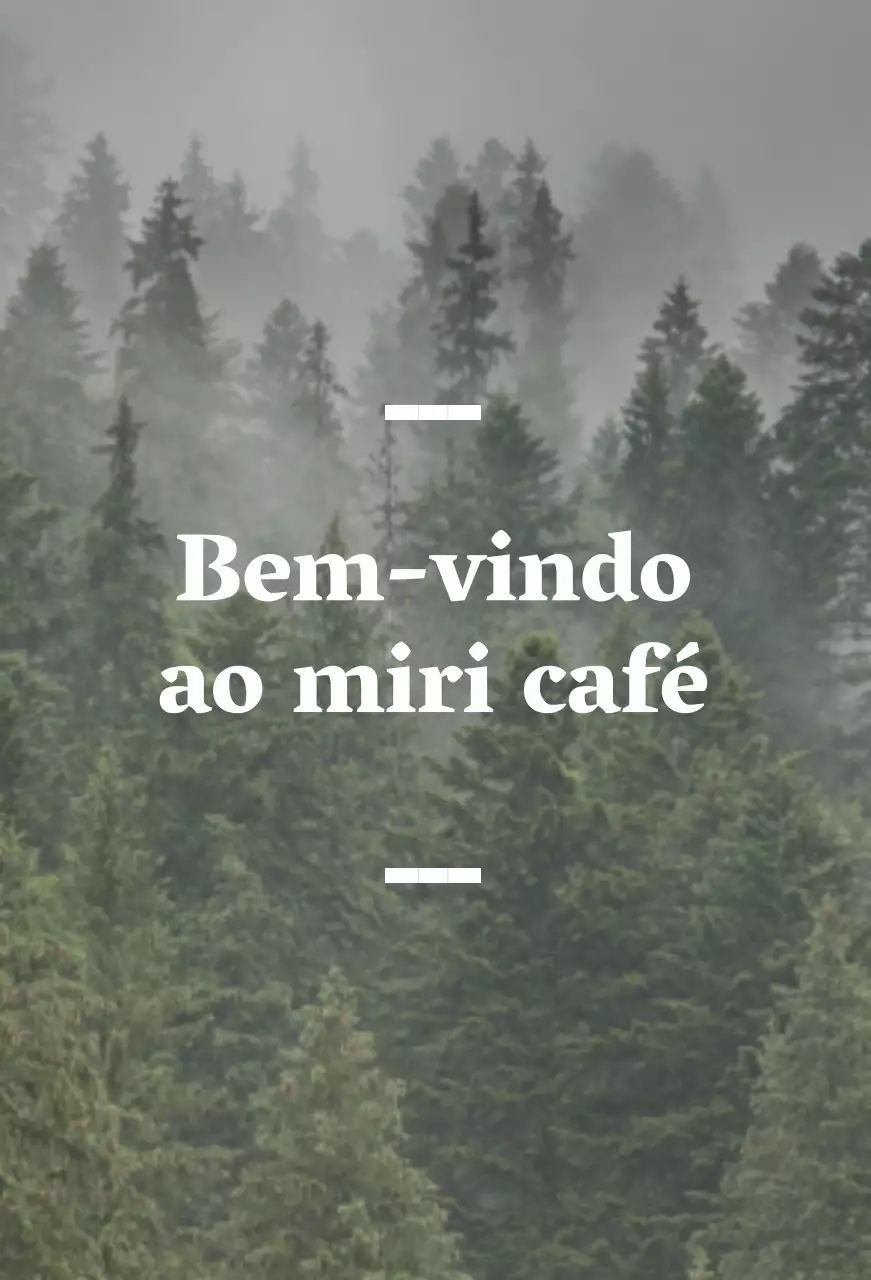Café balsa de língua inglesa com sinalética sentimental com uma fotografia de uma floresta.