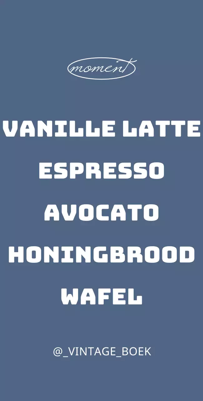 Boek café teken met vintage menu op blauwe achtergrond