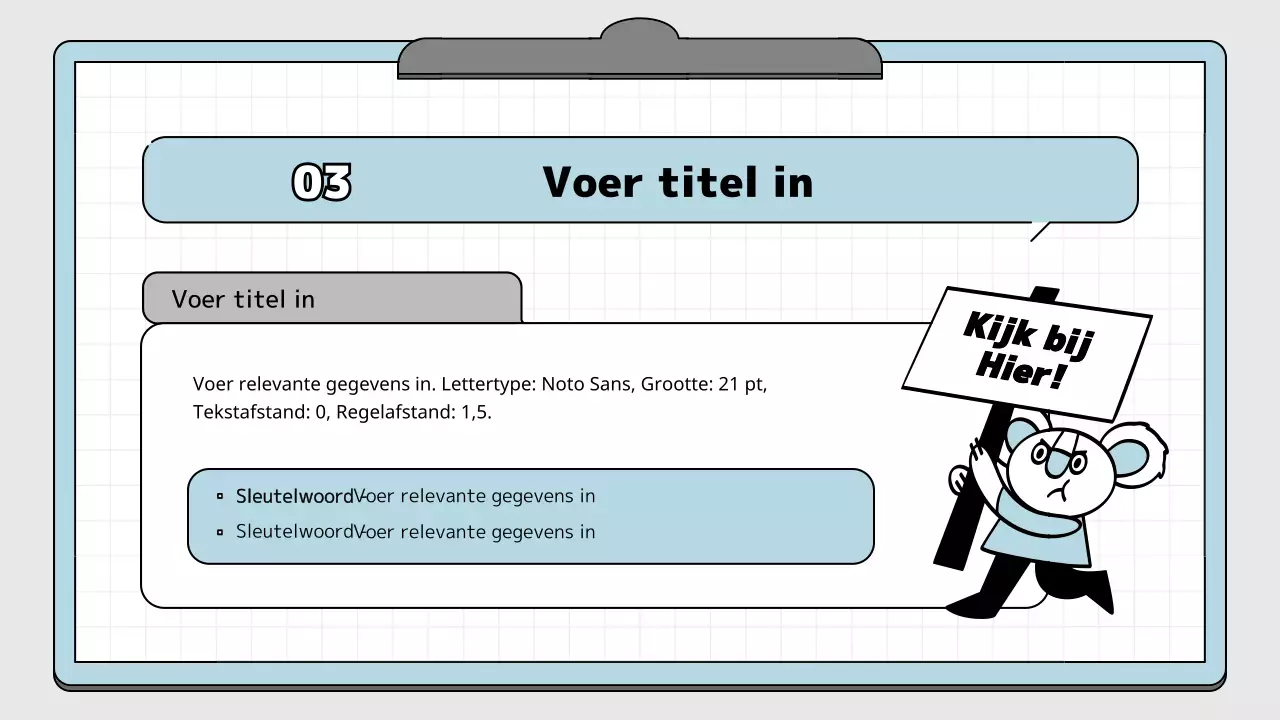 Lichtblauw en wit notitieblok concept onderwijspresentatieset