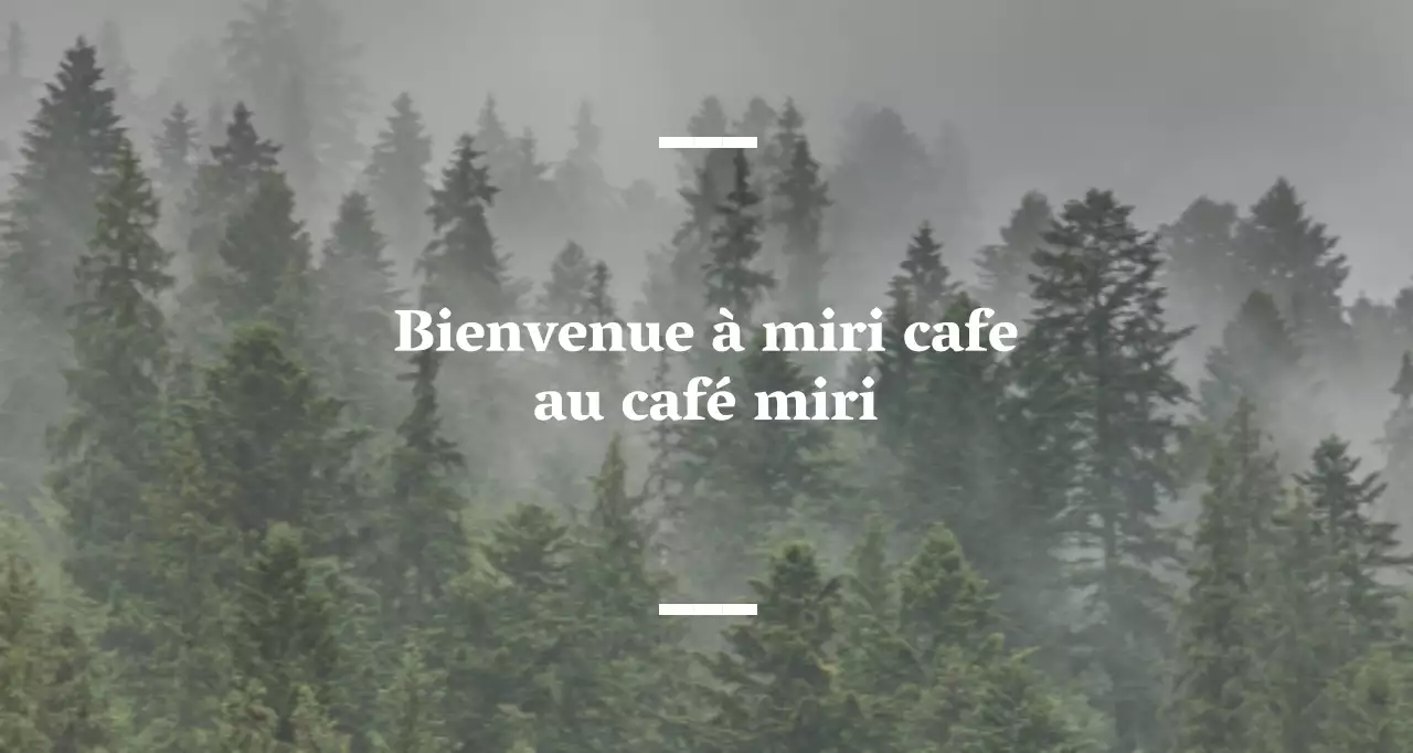 Café balsa anglophone avec une enseigne sentimentale comportant une photo de forêt.