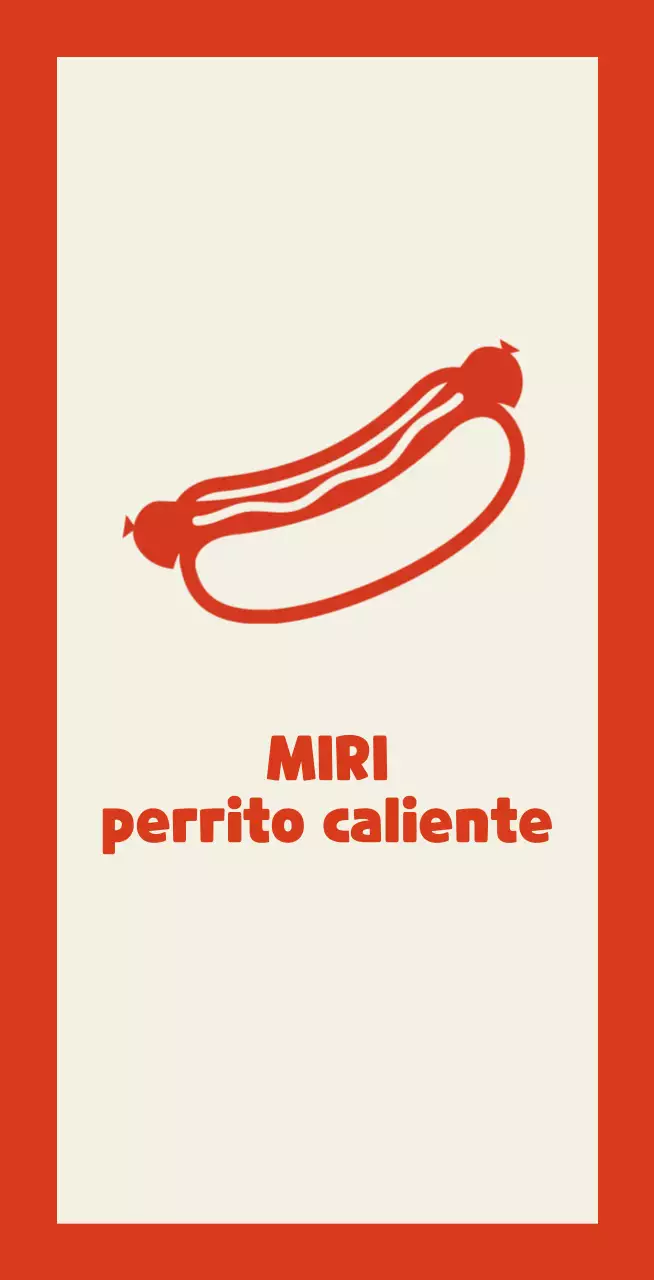 Vendedor de restaurante de perritos calientes sobre fondo marfil con contorno rojo