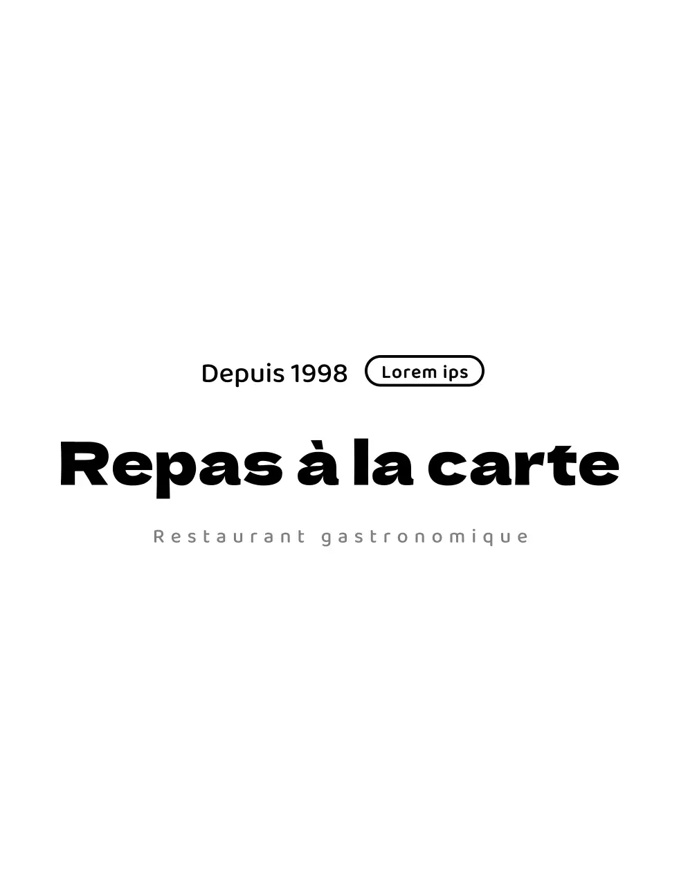 Logo simple de restaurant en blanc et noir