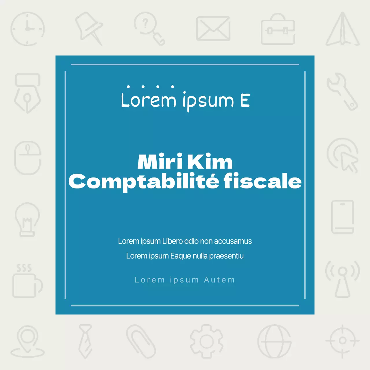 Promouvoir un simple cabinet local de comptabilité fiscale en bleu et ivoire