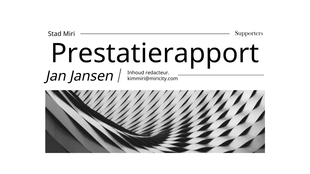 Een eenvoudig zwart-wit activiteitenrapport voor supporters