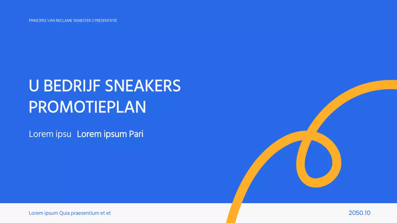 Eenvoudige wit-blauwe marketingpromo presentatie