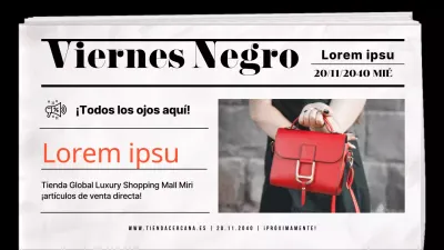 Concepto de periódico en blanco y negro Rebajas Black Friday