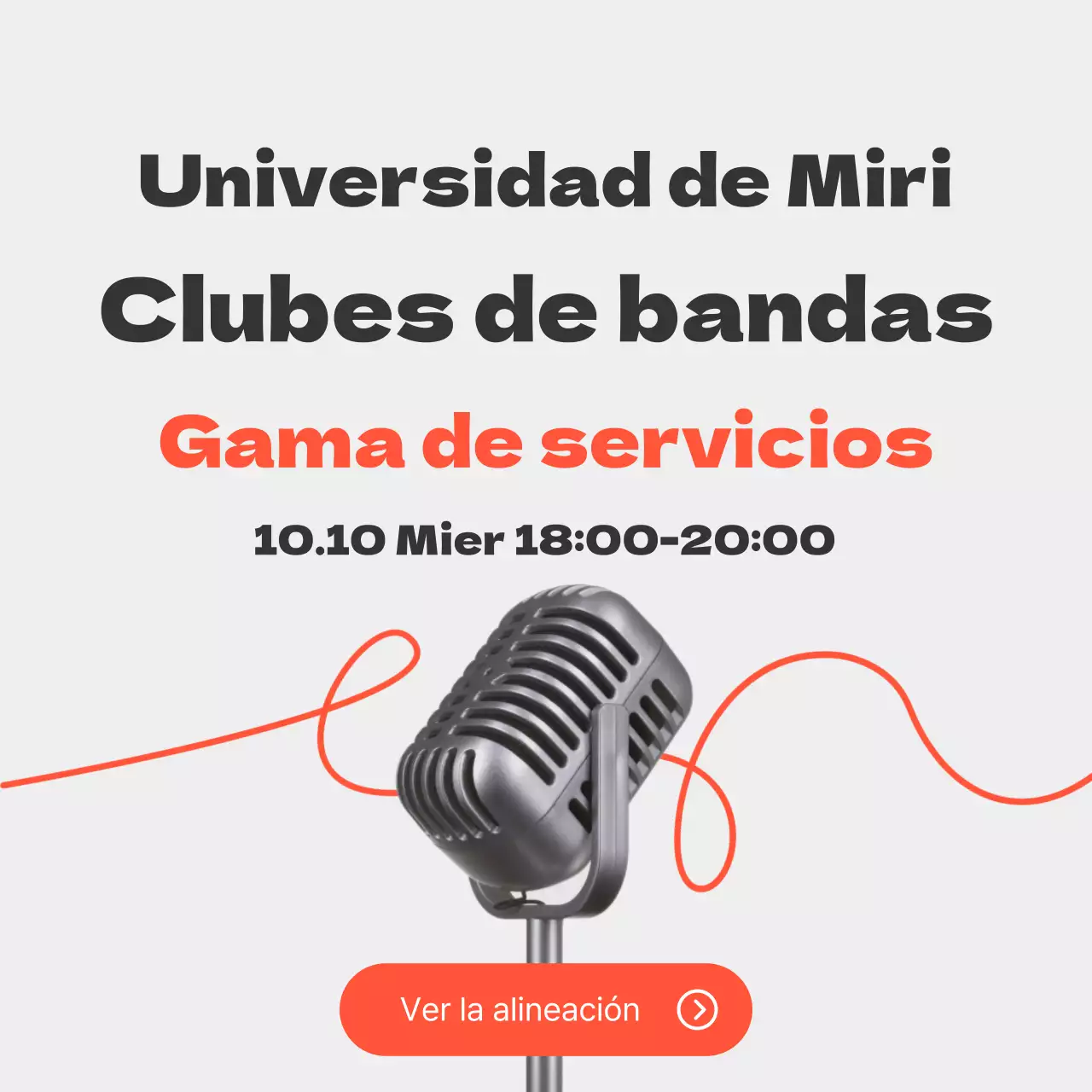 Alineación del festival de clubes rojos con temática de espectáculos