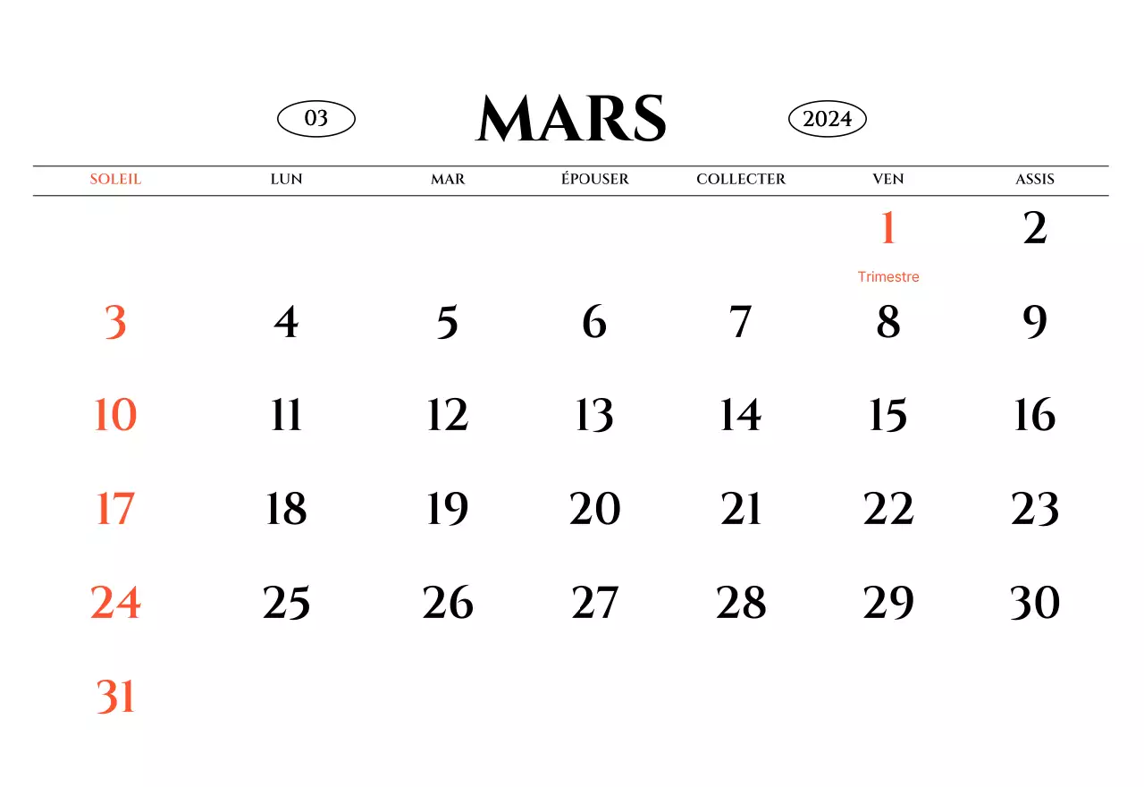 Calendrier mural de style simple avec concept de photographie de voyage émotionnelle en noir et blanc