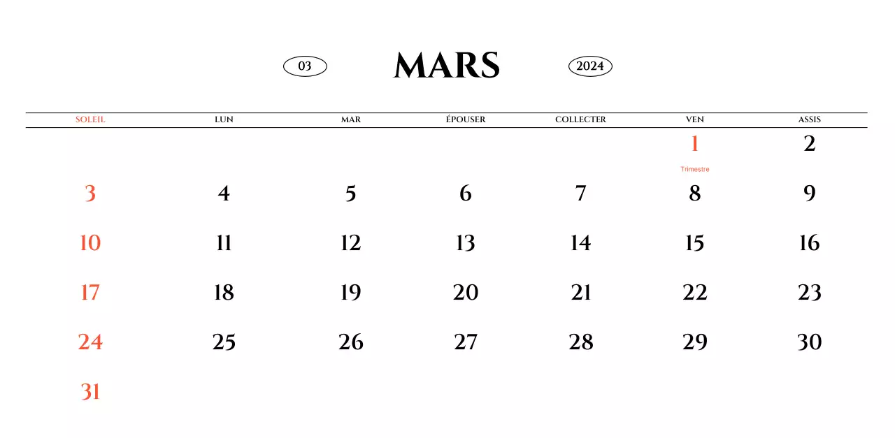 Calendrier mural de style simple avec concept de photographie de voyage émotionnelle en noir et blanc