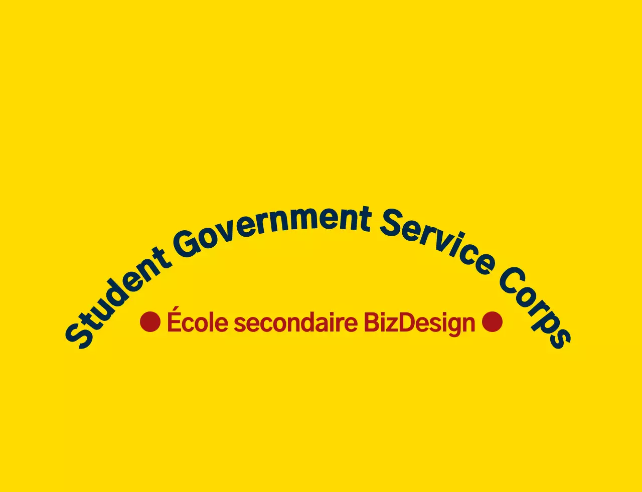 Logo simple et propre combinant le symbole du bouclier et l'emblème en jaune et bleu marine-rouge. Organisation de service gouvernemental pour les étudiants des écoles secondaires.