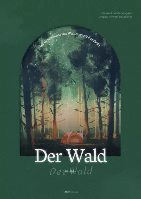 Ein dunkelgrünes, verträumtes Konzeptroman-Cover