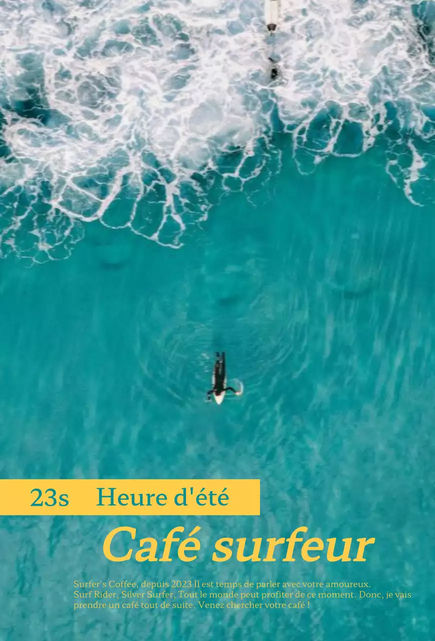 Promouvoir votre café de photographie de surf d'été