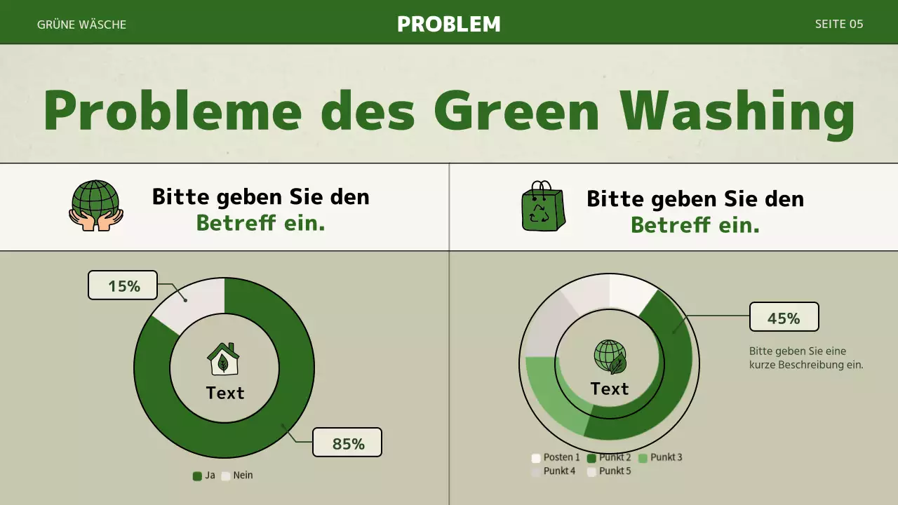 Eine einfache, grün gewaschene Präsentation mit grünen Farben