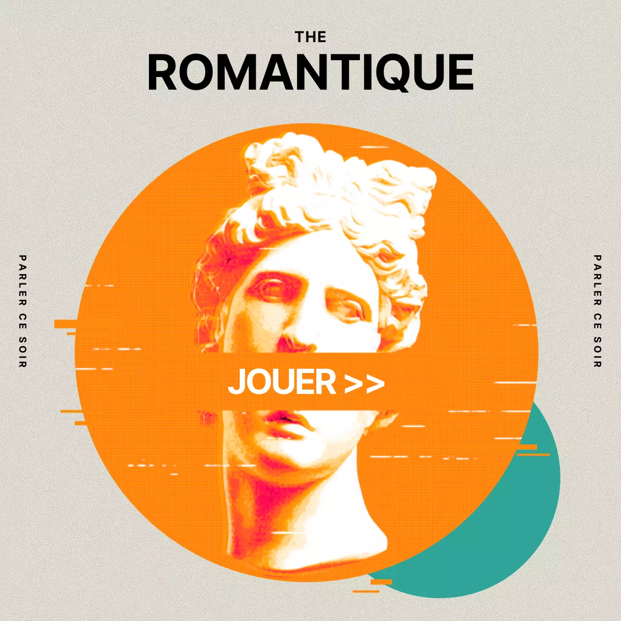 Couverture de l'album en orange et vert d'eau