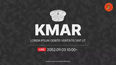 Live post van een eenvoudige zwart-witte camouflage ceremonie van een militaire officier