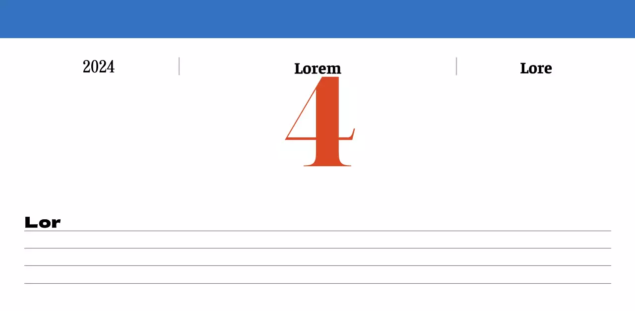 Calendario nostálgico de concepto retro en rojo y azul