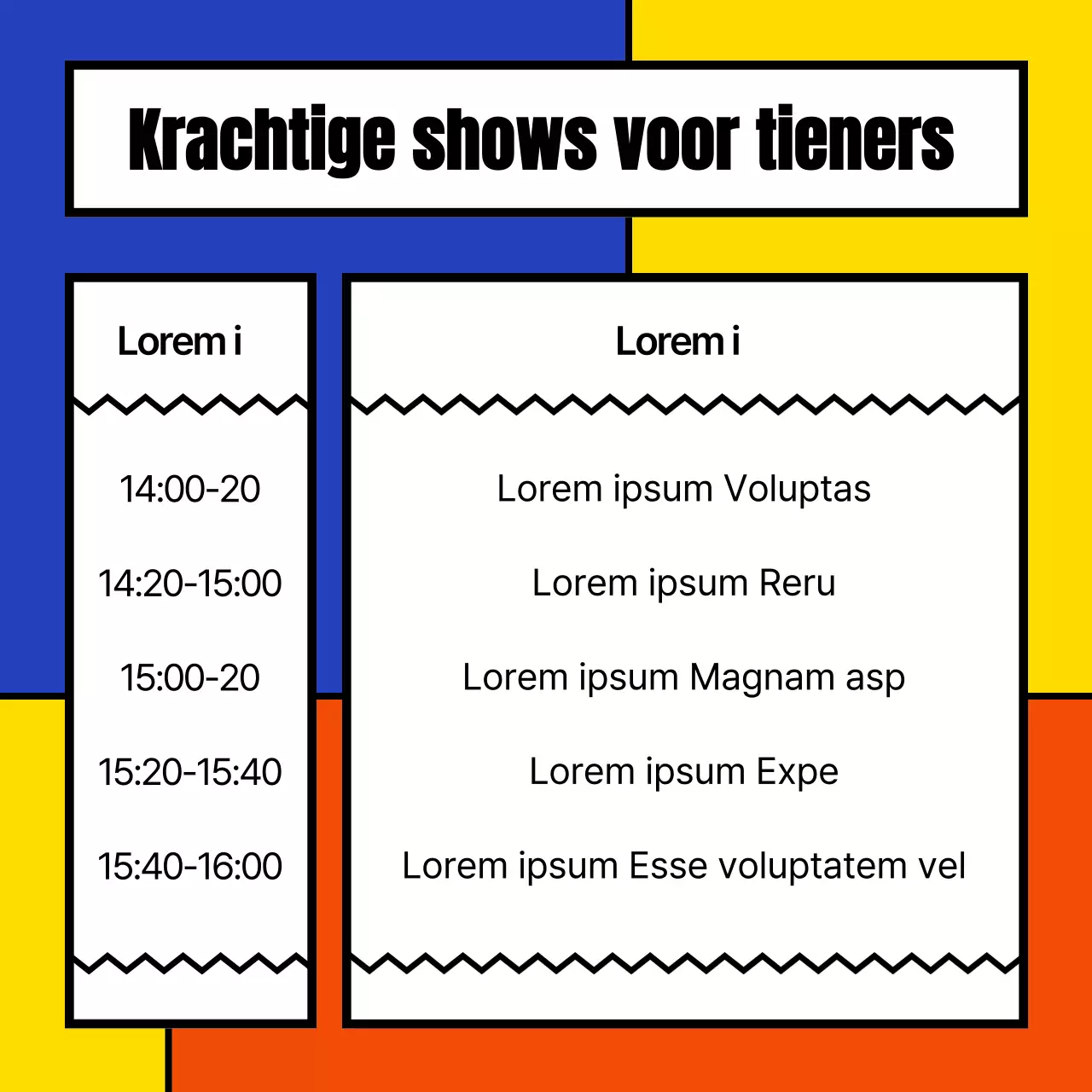 Een kleurrijke geometrische aankondiging van het Jongerendagfestival