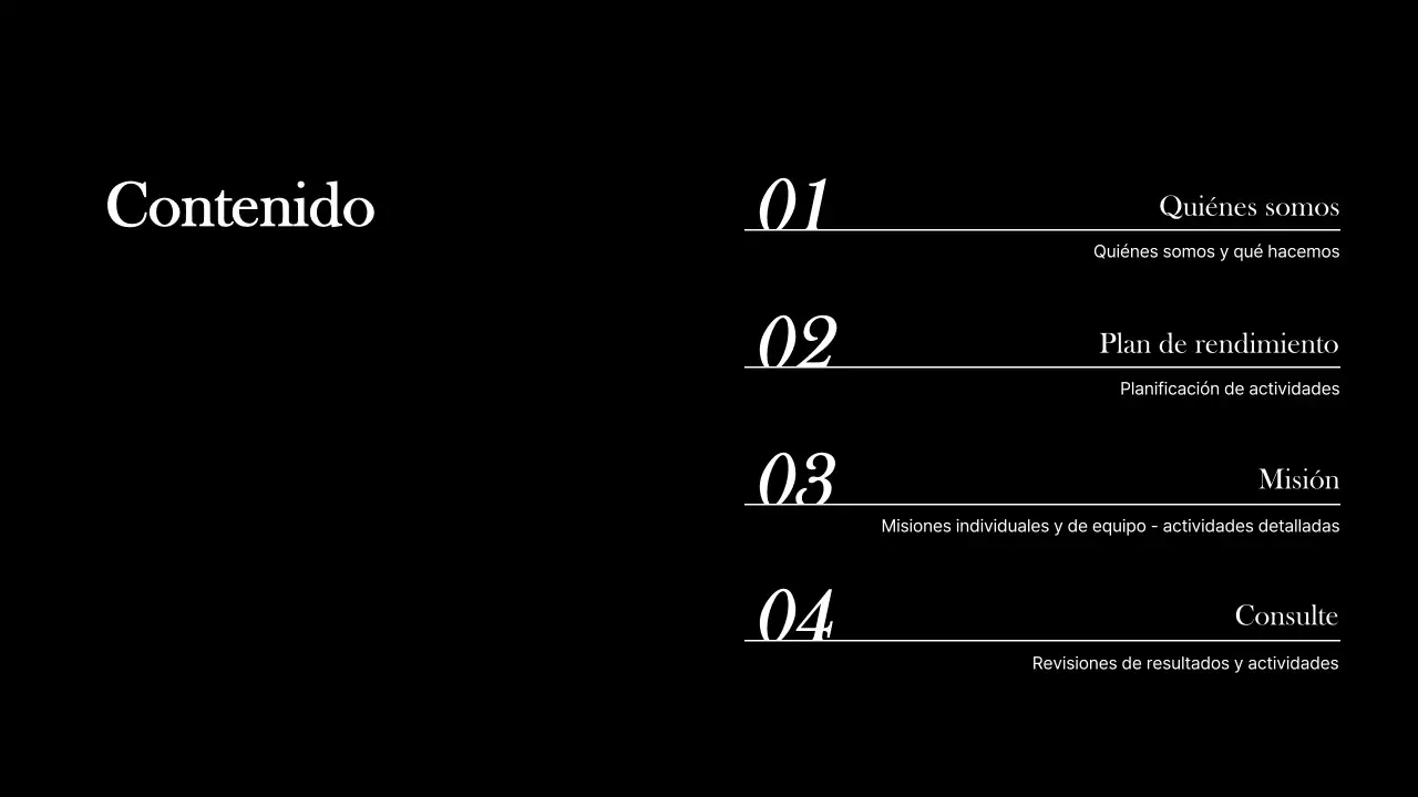 Un sencillo informe de actividad en blanco y negro