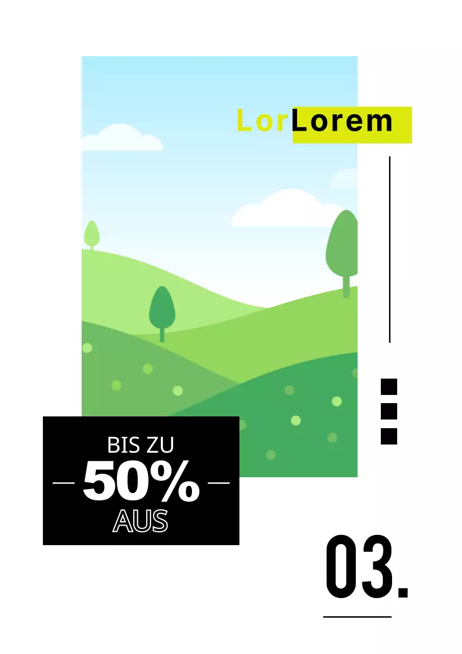 Verschiedene Layouts mit schwarzen und hellgrünen Fotos