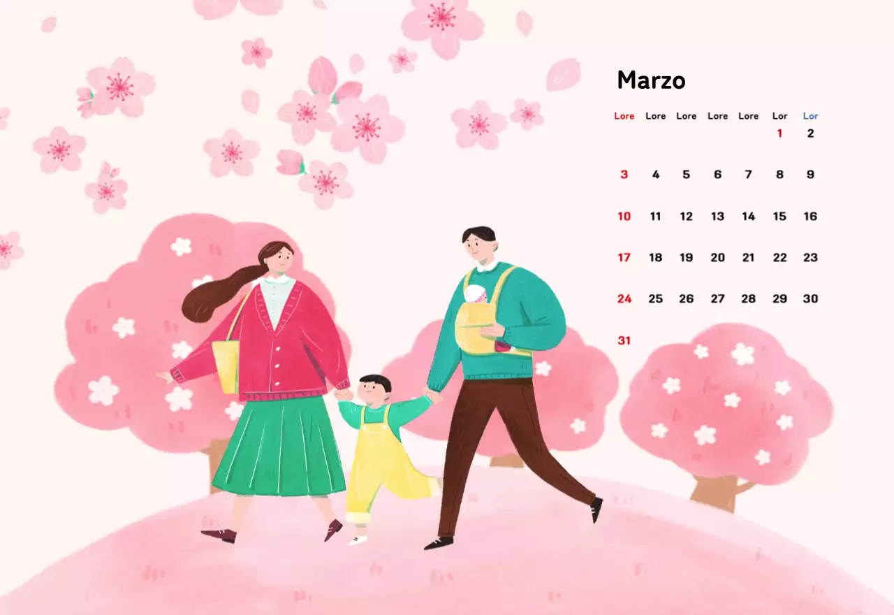 Un calendario di Capodanno caldo e illustrato