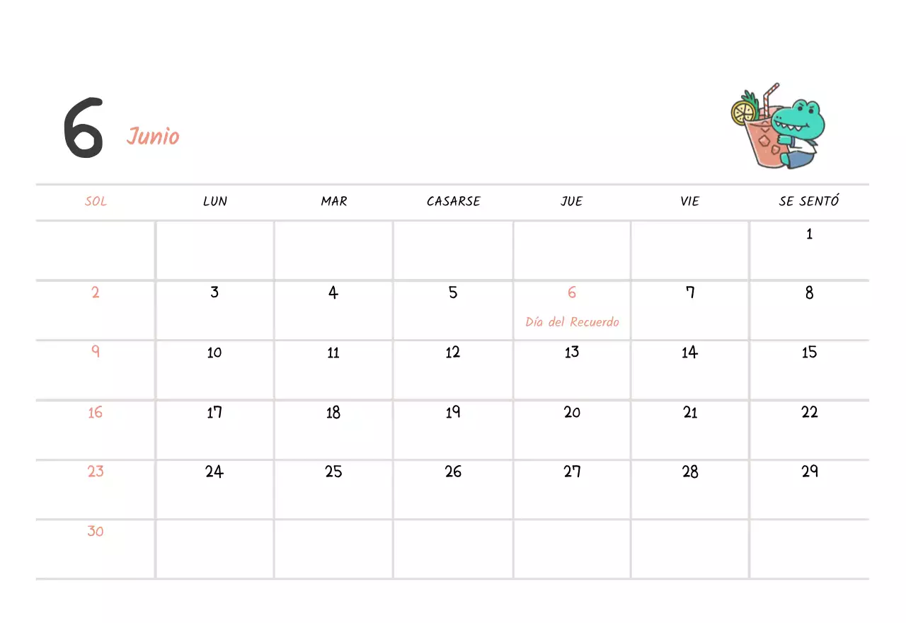 Un calendario con un bonito concepto de ilustración de Argo