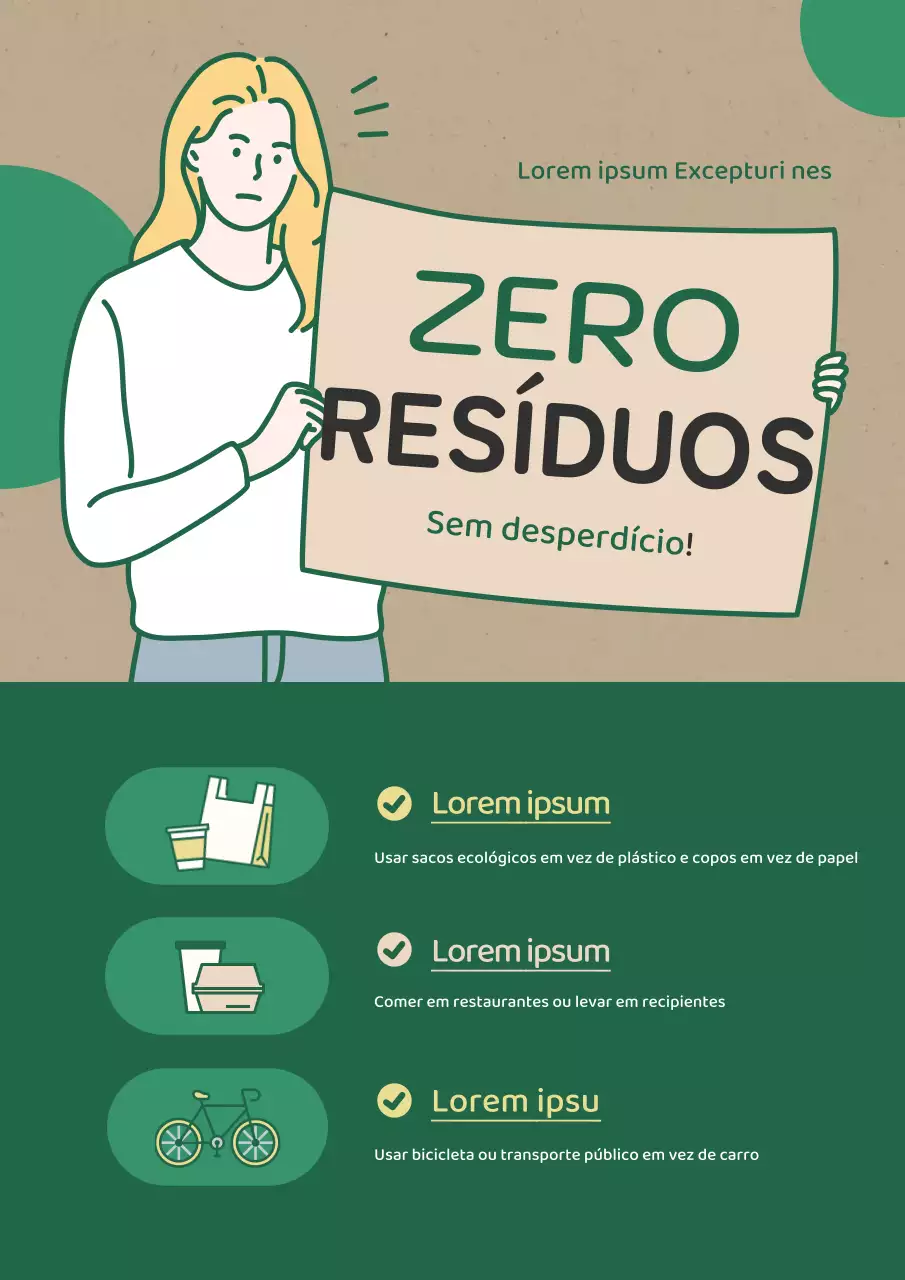 Webposter de campanha sobre o respeito pelo ambiente em verde bege