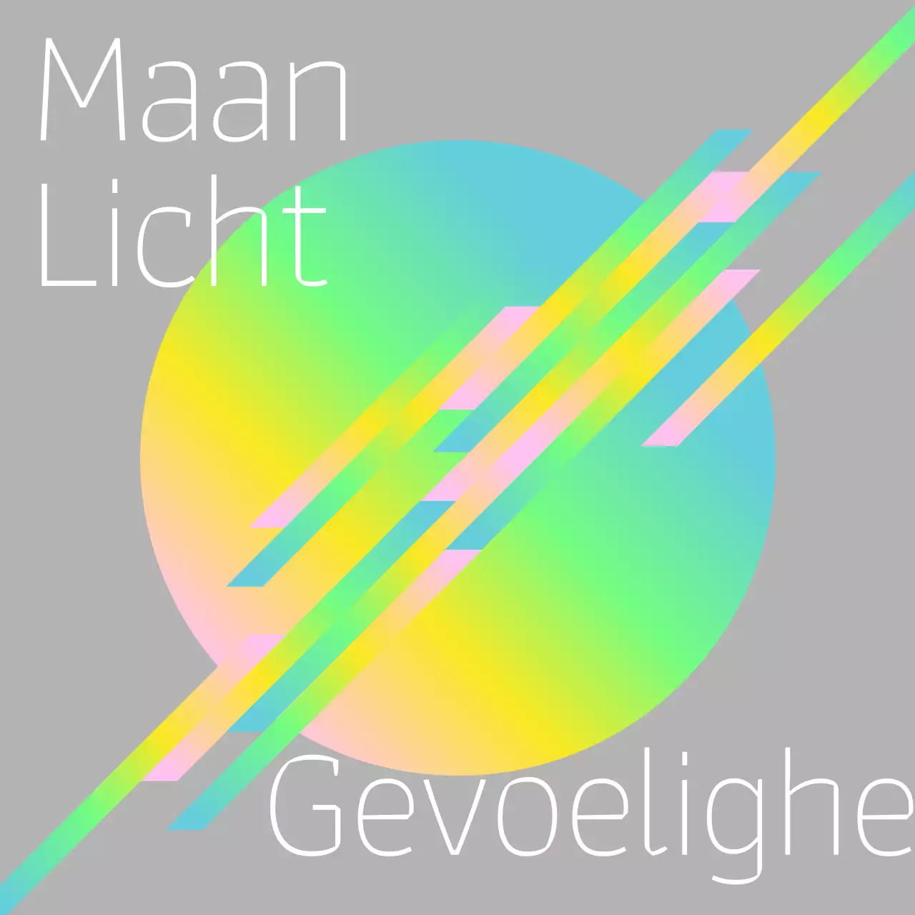 Albumhoes met modern kleurverloop in grijs en neonpost