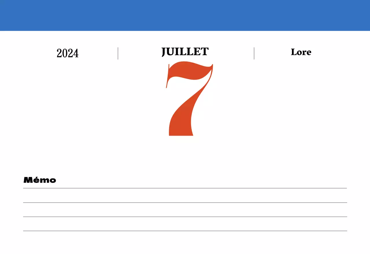 Calendrier rétro conceptuel de la nostalgie en rouge et bleu
