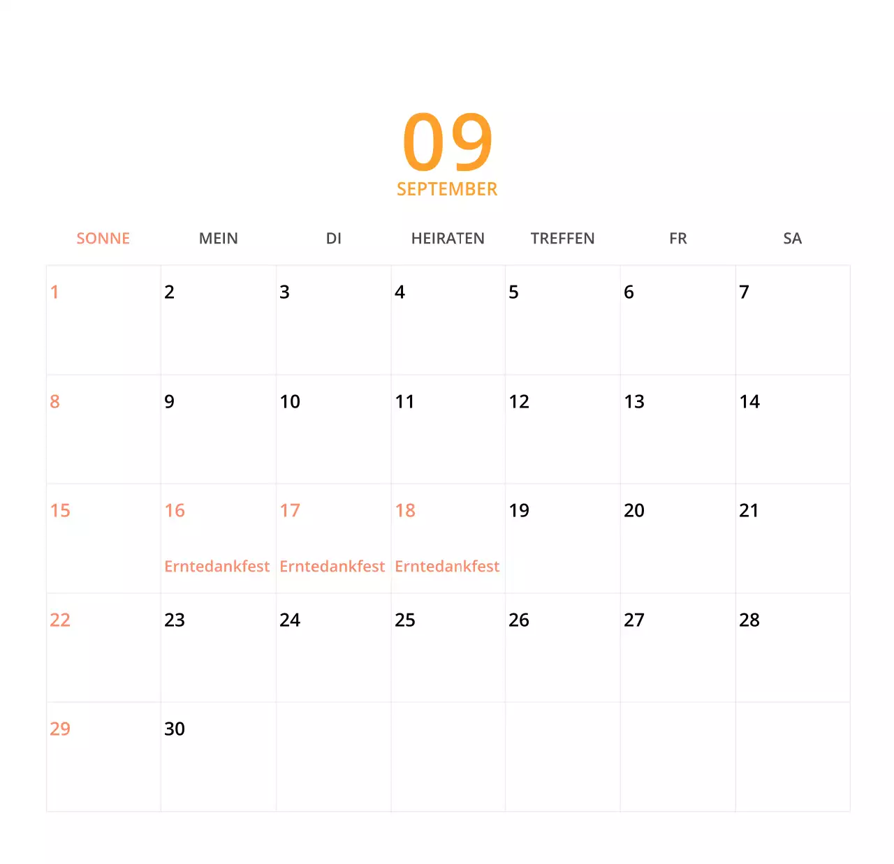 Niedlich illustrierter grüner Tischkalender mit Familienthemen