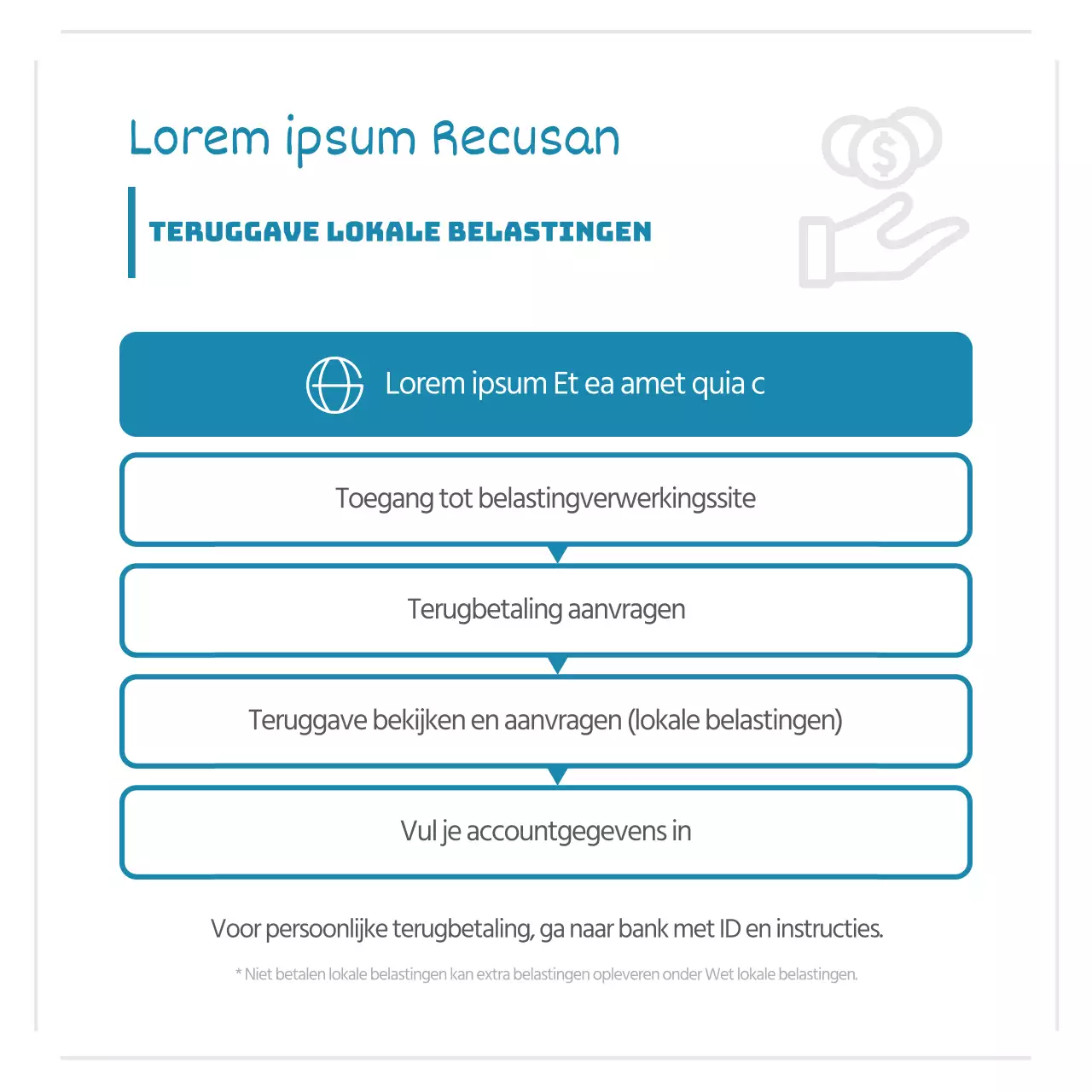 Een eenvoudig lokaal belastingadvieskantoor in blauw en ivoor promoten
