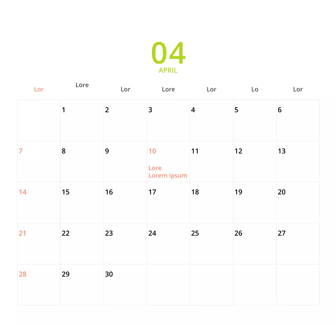 Niedlich illustrierter grüner Tischkalender mit Familienthemen